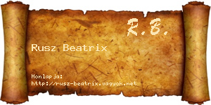 Rusz Beatrix névjegykártya